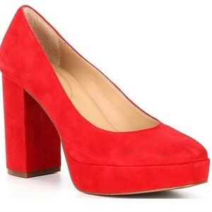 New Copper Key. Flirty Suede Platform Pumps